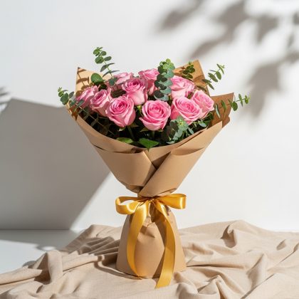 11'Li Pembe Gül Buketi