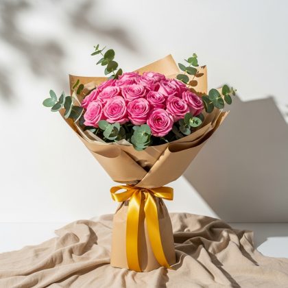 21'Li Pembe Gül Buketi