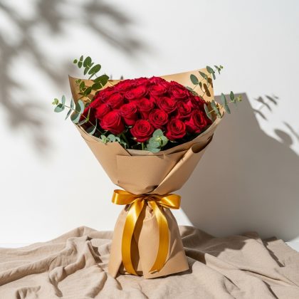 50'Li Kırmızı Gül Buketi