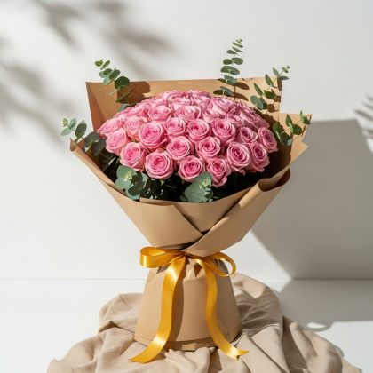 50'Li Pembe Gül Buketi