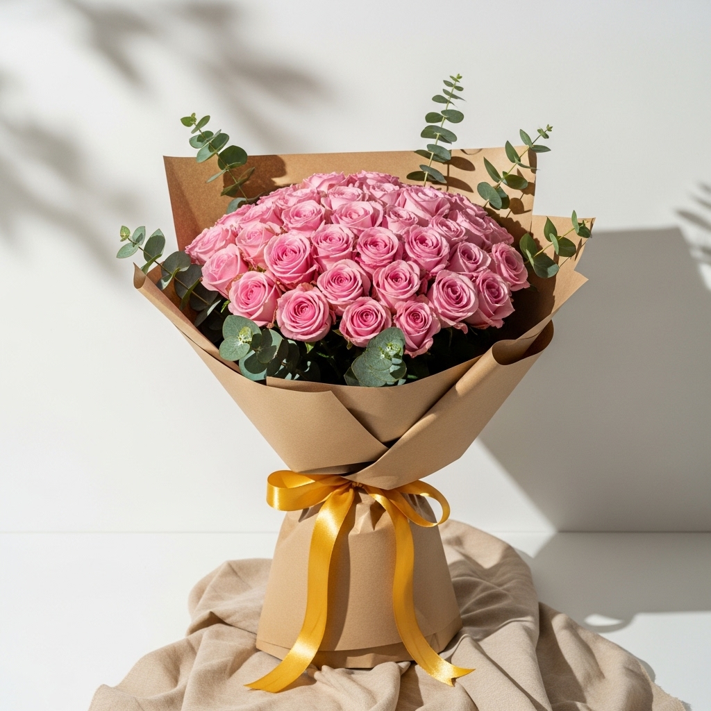 50'Li Pembe Gül Buketi