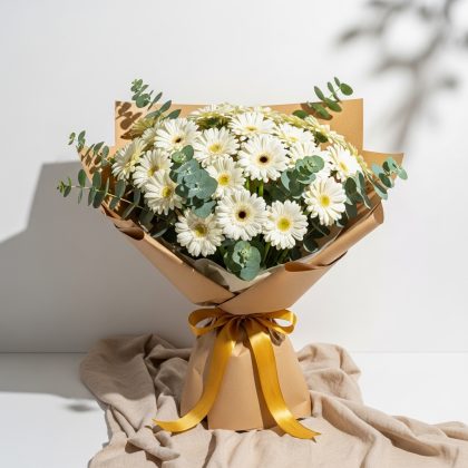 Beyaz Gerbera Buketi