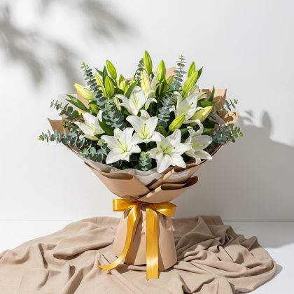 Beyaz Lilyum Buketi
