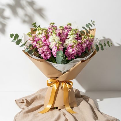 Karışık Pembe Beyaz Şebboy Buketi