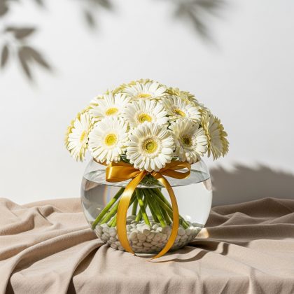 Beyaz Gerbera Vazoda