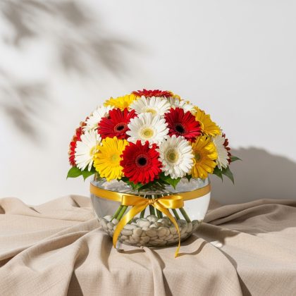 Karışık Gerbera Vazoda