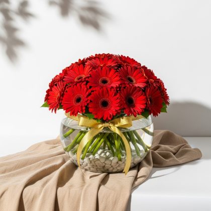 Kırmızı Gerbera Vazoda